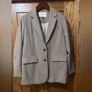 American Eagle Outfitters Brown Checkered Oversized Blazer